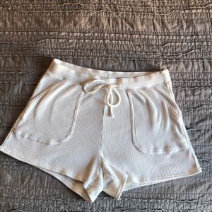 Cream colored sleep shorts